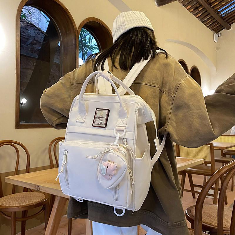 Student Nylon Casual Backpack With Laptop Pocket For College And School Use