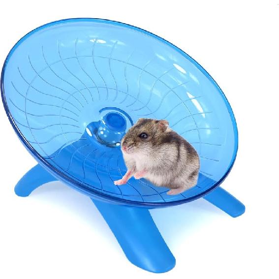 Hamster Wheel Hamster Flying Saucer Silent Exercise Wheel Running Wheel for Dwarf Hamsters Gerbil Mice Small Animals (White)