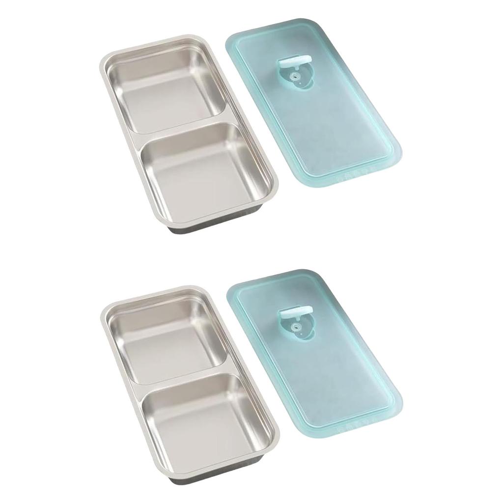 Condiment Containers Food Serving Platter Double Compartment Lunch Box Serving Tray Food Storage Meal Prep Container