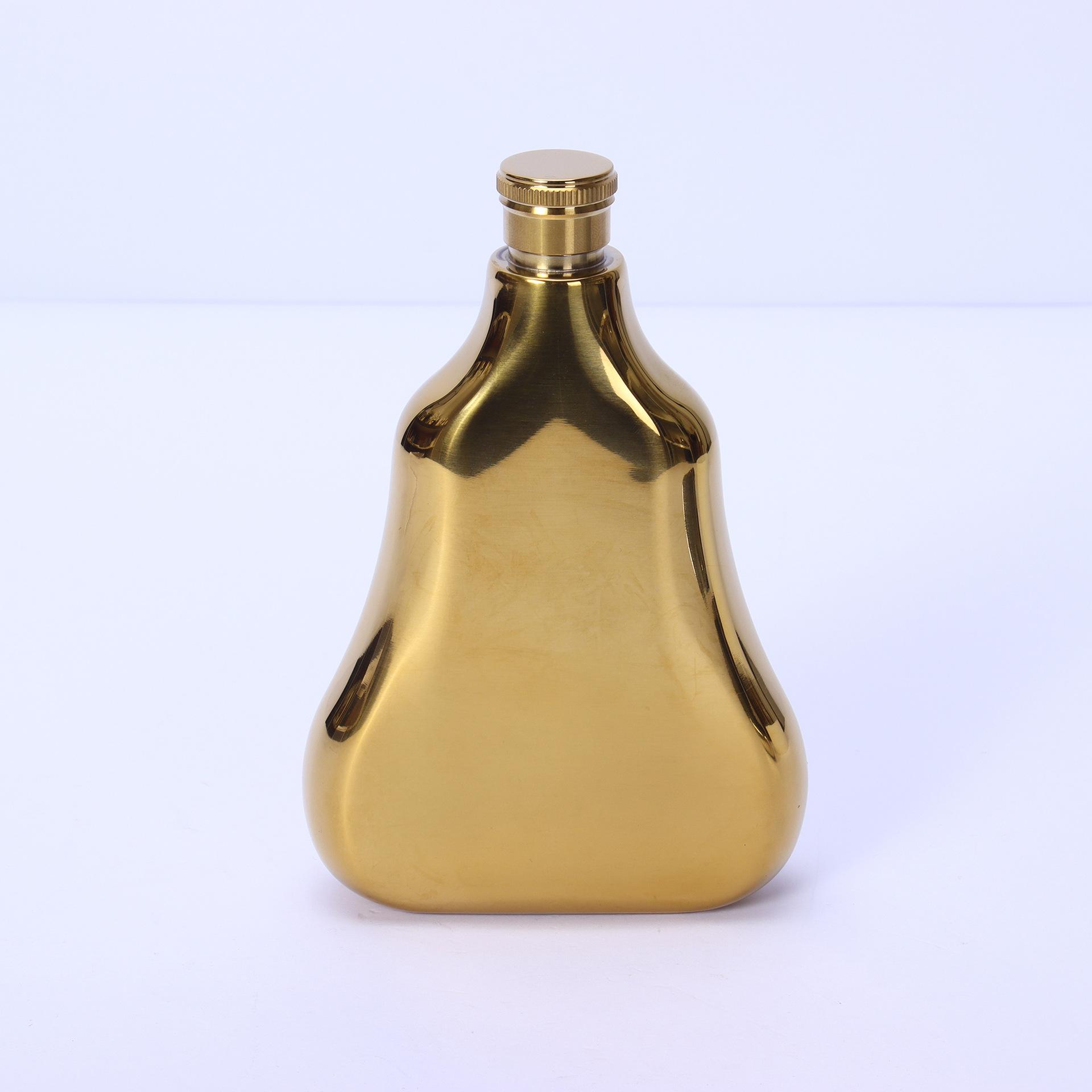 

Whiskey Bottle Hip Flasks For Liquor, Stainless Steel Whiskey Flask For Men 6OZ золотой