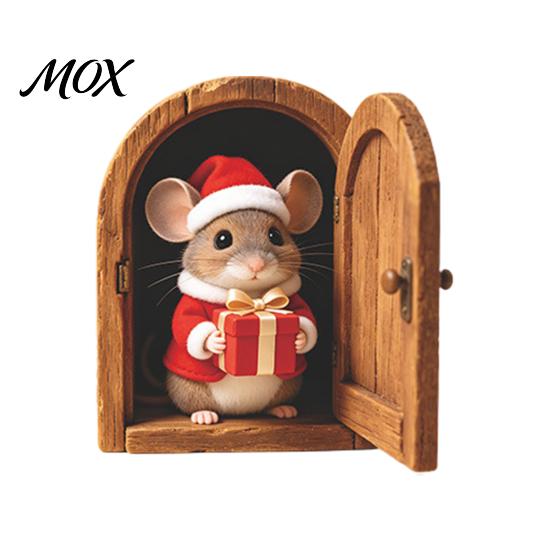 Indoor Christmas Wall Decor Mouse Hole Sticker, Decal, Self Adhesive Peel And Stick Vinyl Decals Cute Mice Sticker for Living Room Bedroom Nursery