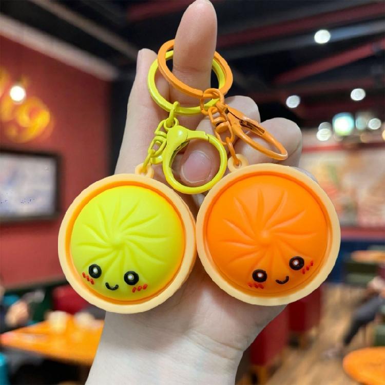 Miniature Steamed Bun Keyring Food Shaped Keychain Present For Friend Family Fashion Accessory for Backpack