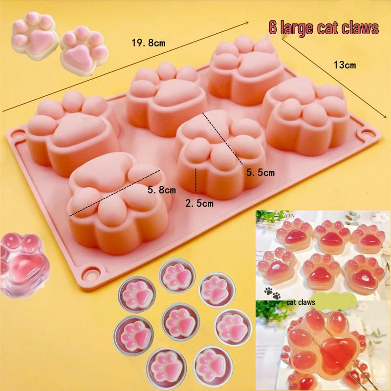 6-dutinková silikonová forma zajíček pro 3D dort, pěnu, pudink a želé