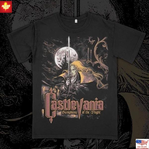 New Arrival Castlevania Video Game Bootleg Tee Unisex Short Sleeve Shirt Harajuku Men T Shirt M