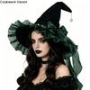 Accessoires de fête Chapeau d'Halloween à nœud en satin Pendentif étoile Voile Chapeau de sorcier Haut pointu conique gothique Masque de bal Événement Cosplay