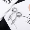 Classcial Spike Dangle Drop Hoop Earrings for Women Men Silver Charms Hoops