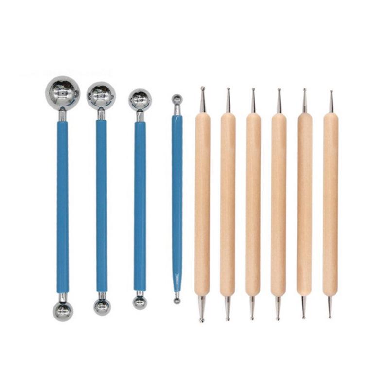 

Embossing Tool Set: Stainless Steel Ball Pen for Clay Sculpting, 10-Piece DIY Kit