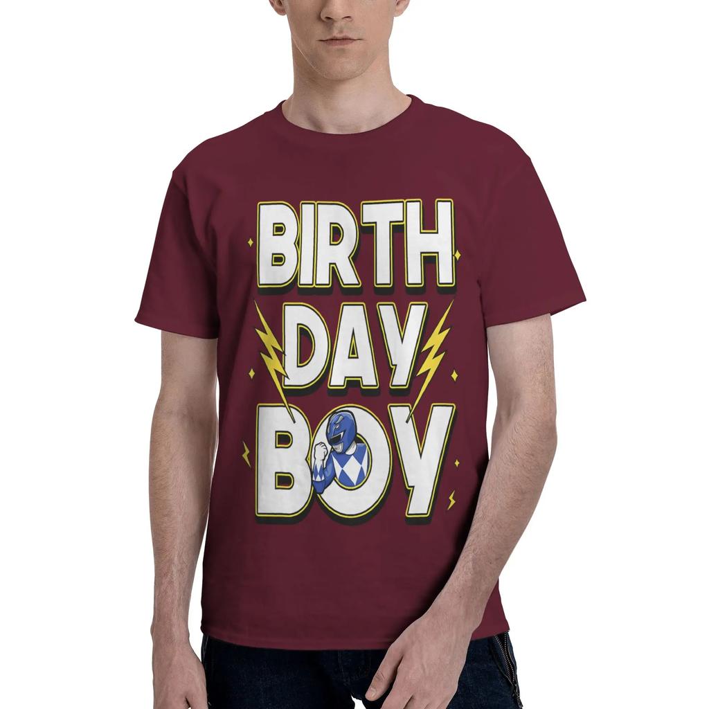 Power Rangers Birthday Boy Blue Ranger Unisexs Tshirt Clothes Casual Tee Shirt Short Sleeve Fugees Pure Cotton