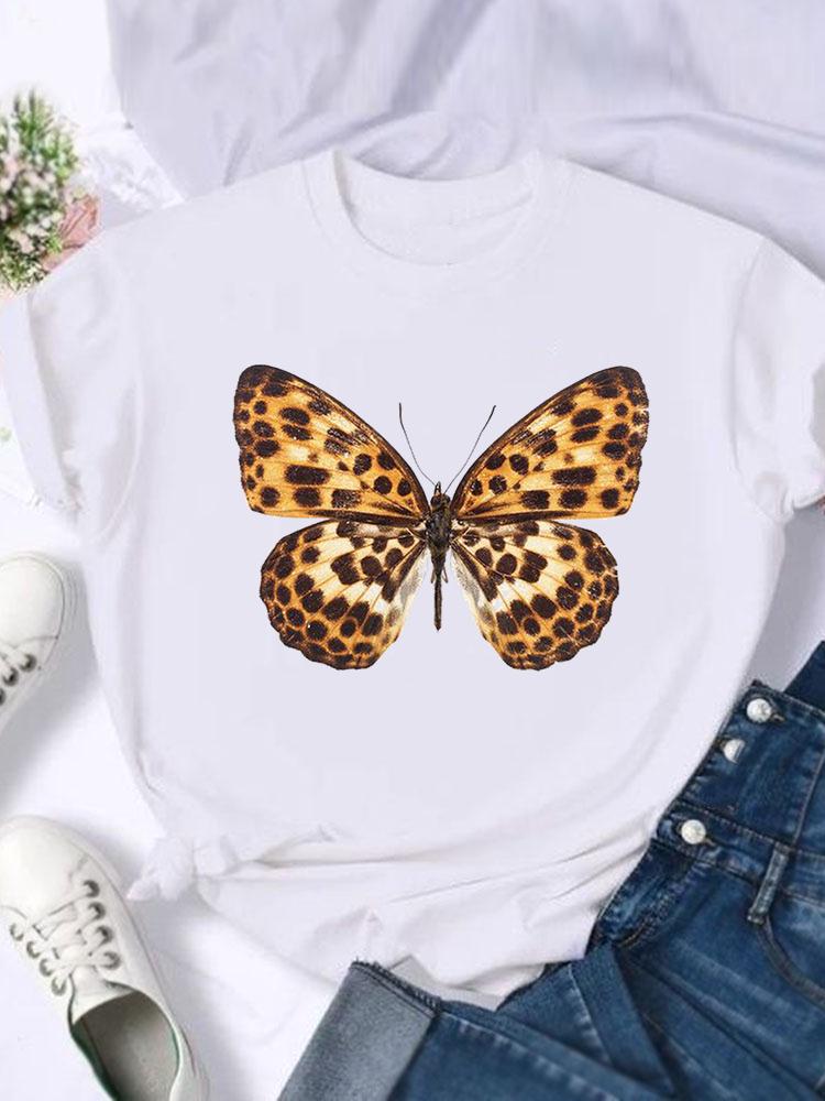 

Short Sleeve T-Shirts Women Tee Print Summer Cartoon Shirt Love Heart Butterfly Female Graphic T Top T-Shirt Fashion Clothing XXXL білий