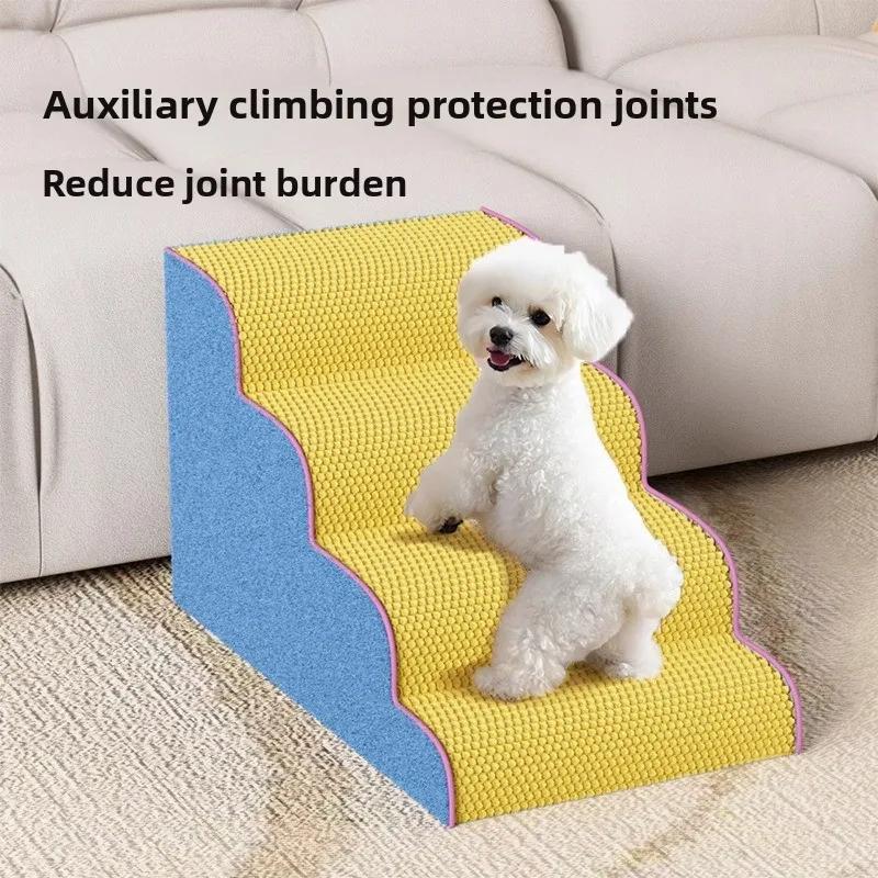 3/4/5 Puppy Stairs Foam Pet Secure Stairs Ramps Non-Slip Ladder Dogs Pets Protect Older Dogs Pet with Joint Pain Sofa Bed Ladde