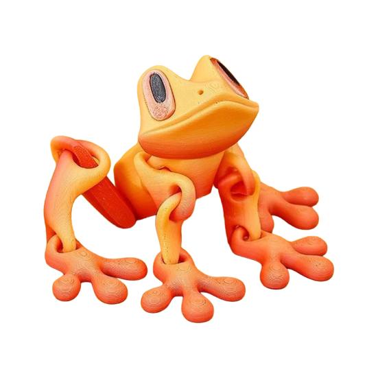 3D Printed Magnetic Frog Fridge Magnets, Realistic Jumping Climbing Frog Refrigerator Magnet with Articulated Joints, Cute Movable Joints Frog S A
