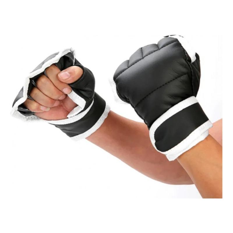 Halbfinger Boxhandschuhe Schwarz 1 Paar Fingerlose Handschuhe für Kampf Fitness Übung Anti-Rutsch Sport Boxhandschuhe