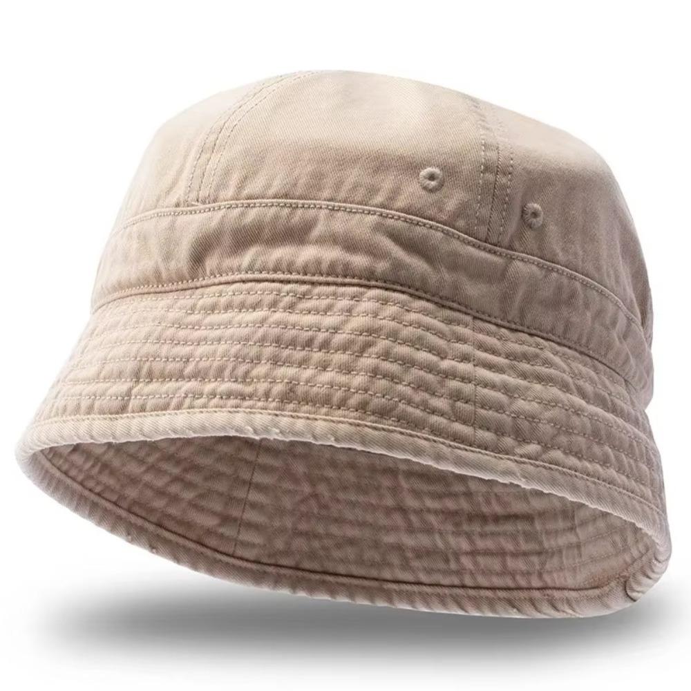 Versatile Retro Bucket Hat Short-brim Japanese Style Fisherman Cap Big Head Circumference Sunshade Hat Unisex