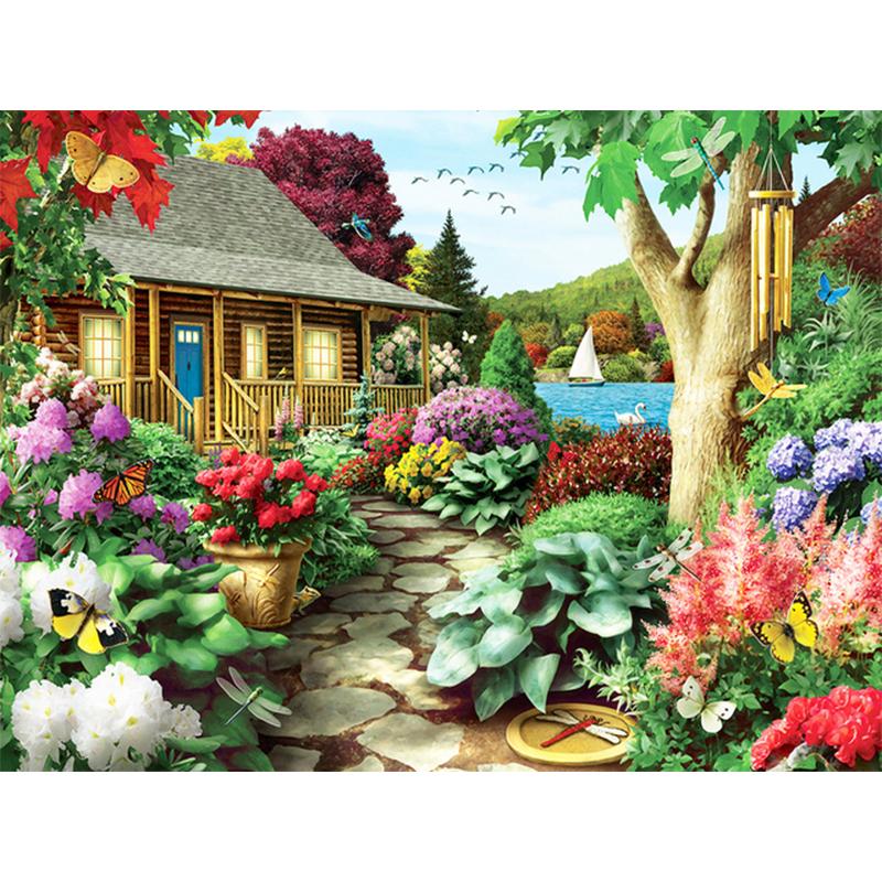 Neue Ankunft 5D DIY Diamant Malerei Landschaft Garten Haus Kit voller Bohrer Stickerei Mosaik Kunst Bild von Strass Dekor