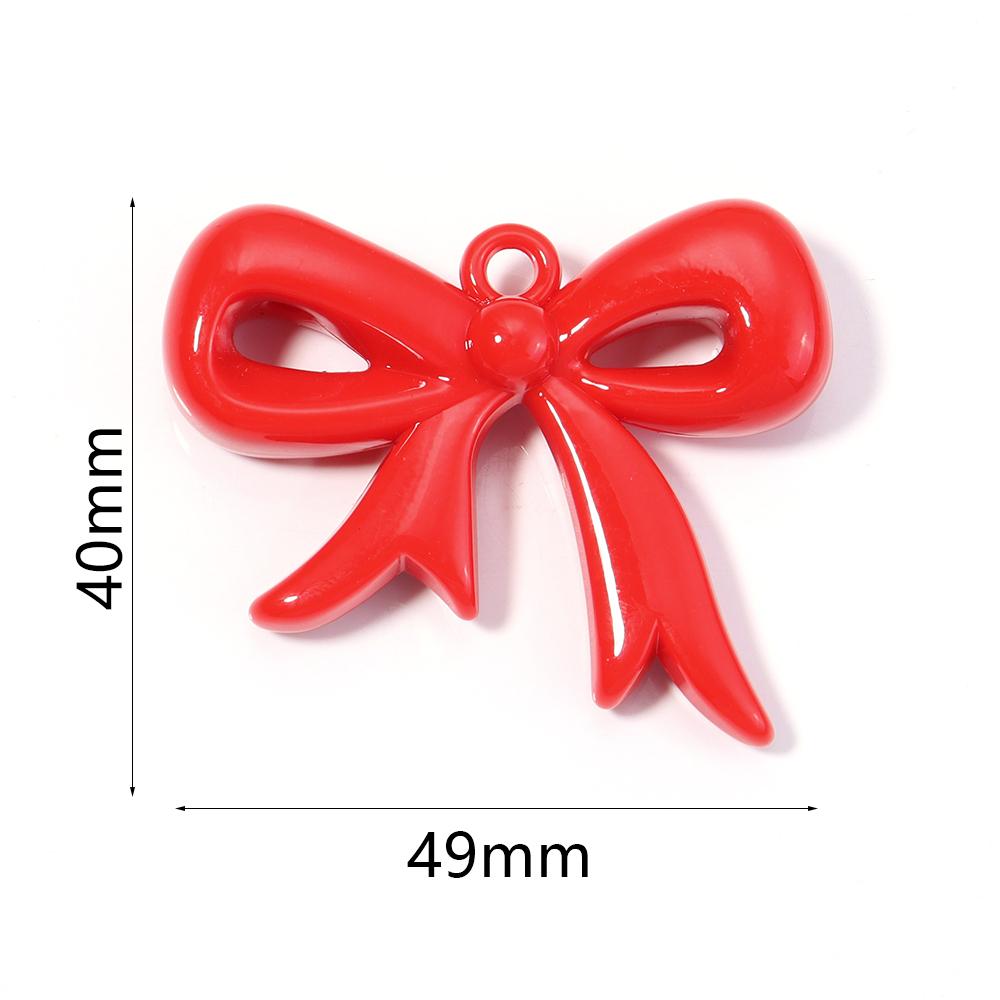 4pcs 49x40mm Bowknot Acrylic Charms Colorful Bow Charms Pendants For Jewelry Making DIY Necklace Phone Key Chain Accessories