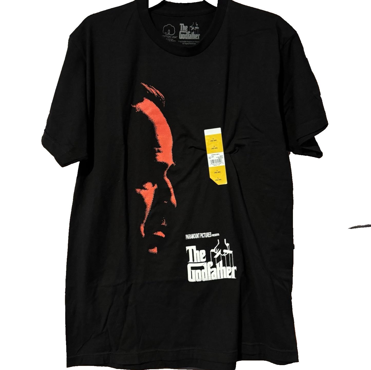 The Godfather Mens Black Graphic Marlon Brando Movie Promo Tee Size L Unisex T-Shirt XL