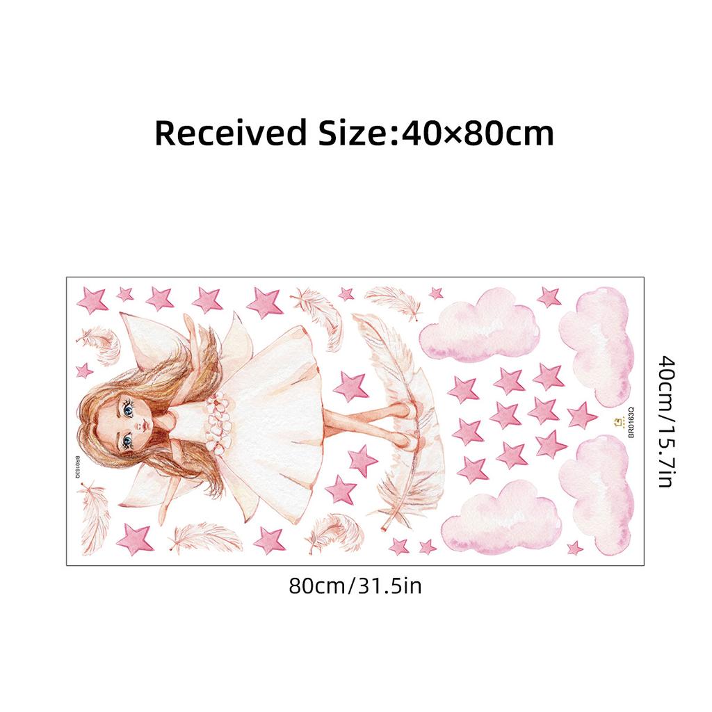 Rosa Mädchen Sternenwolke Prinzessin Selbstklebender Wandaufkleber Kinderzimmer Dekoration Aufkleber