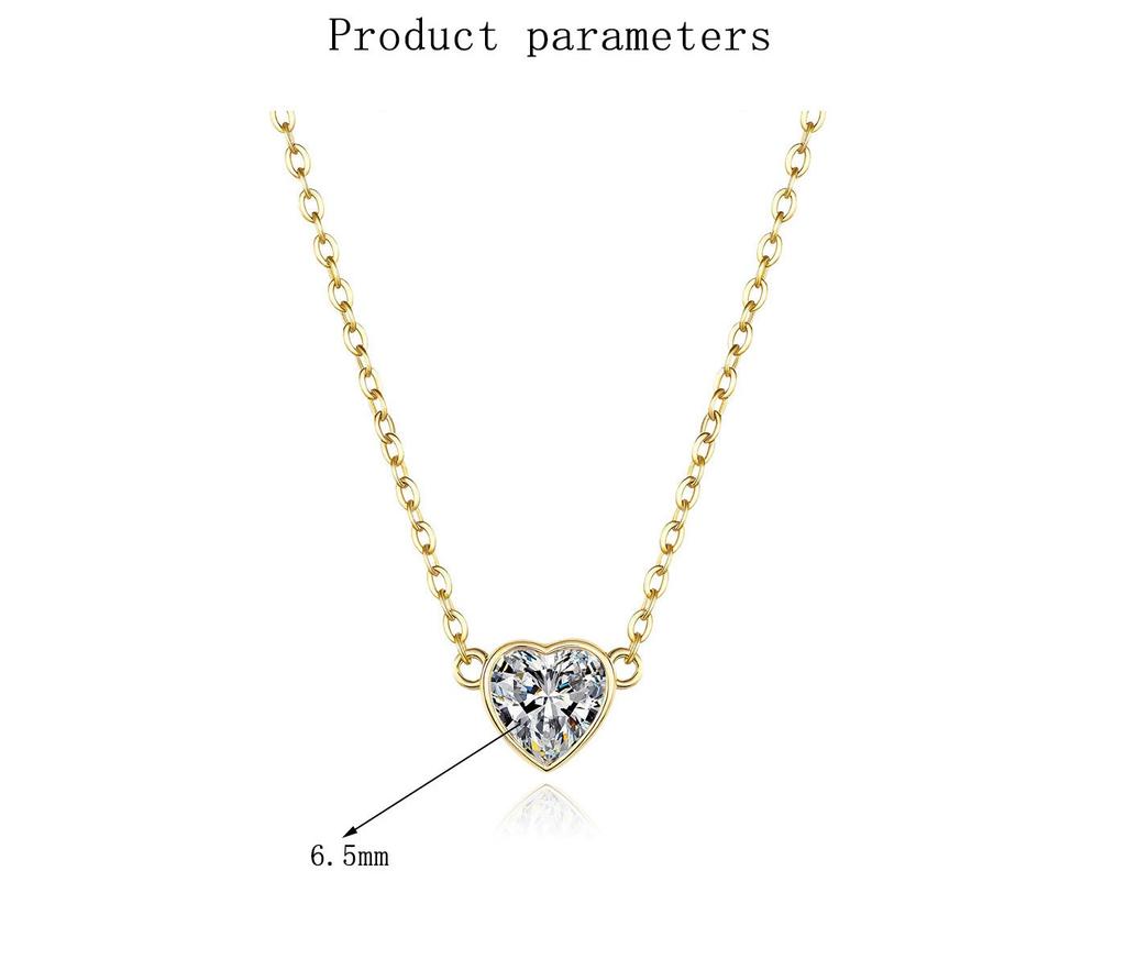 925 Sterling Silver 1CT Heart Cut Moissanite Pendant Necklace for Women – Dainty Love Jewelry, D Color VVS1, Hypoallergenic