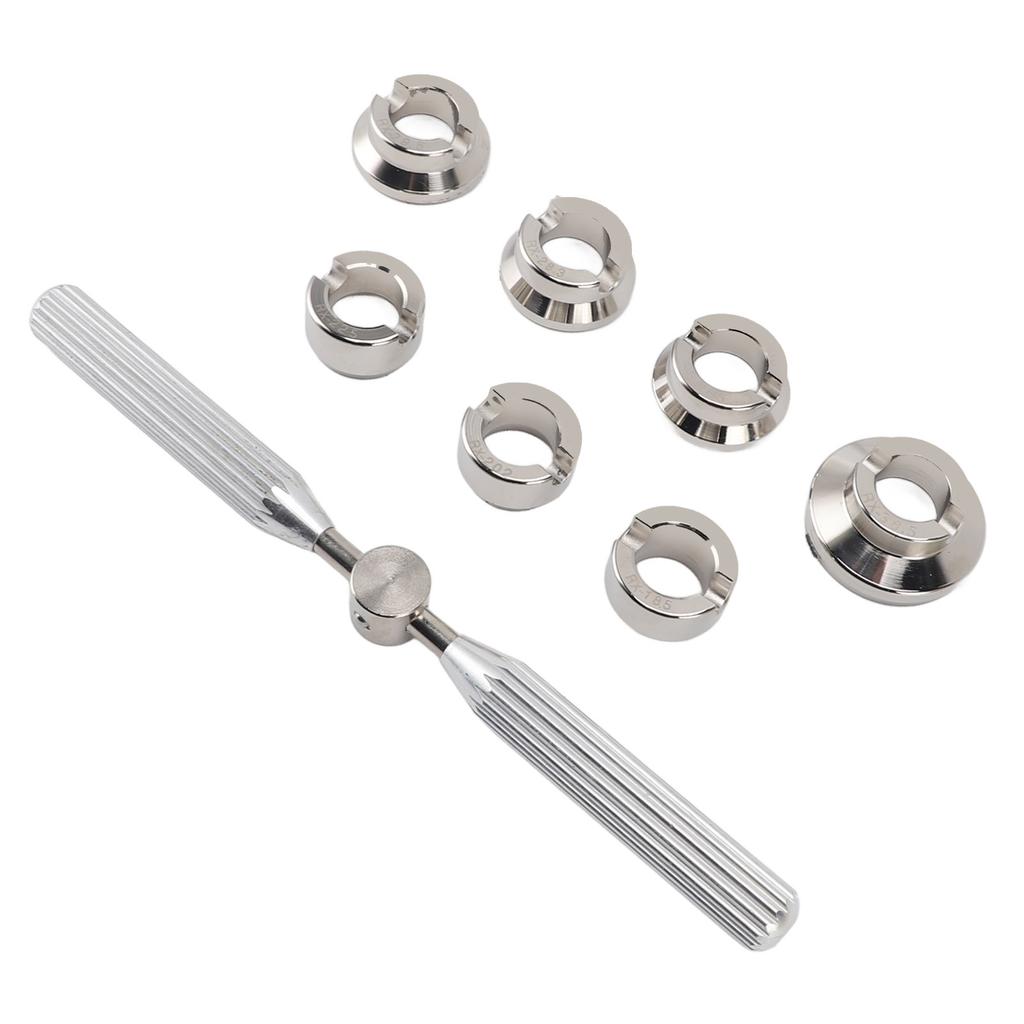 5537 Watch Back Case Opener Closer Kit Portable Alloy 1pc Wrench 7pcs Grooved Chucks for Watch
