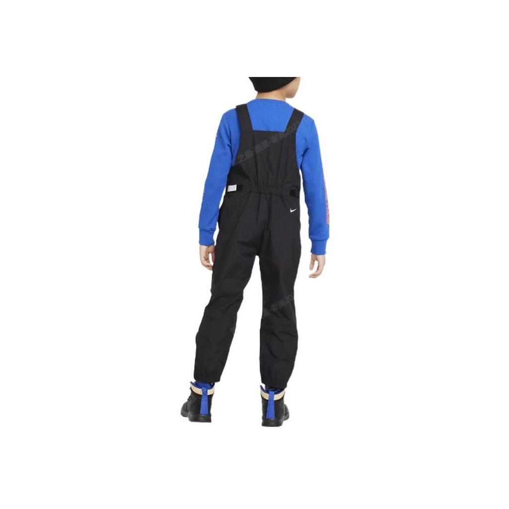 Nike Solid Color Brand Logo Printed Strap Jumpsuit Kids jumpsuit Black DZ9539-010