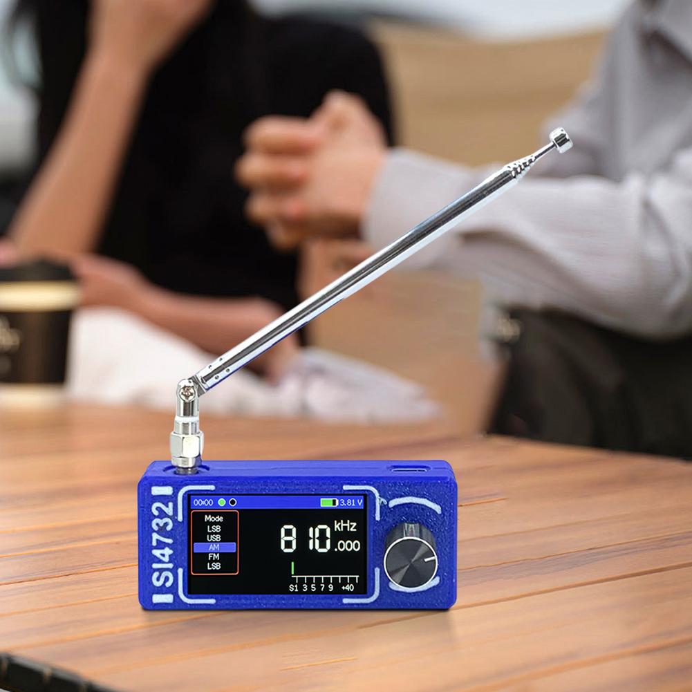 SI4732 0.5-108mhz Portable Radio LSB USB AM FM Pocket Mini Radio 1.9" IPS Screen HF SW MW VHF ESP32 Radio Receiver with Antenna