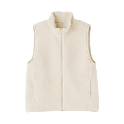 MUJI Boa Fleece Size M Women's Vest, BB2T8A5A, Ivory,