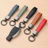 Luxury PU Leather Plaid Keychain Women Men Key Chain Accessories Car Key Ring Minimalist Style Key Holder Gift