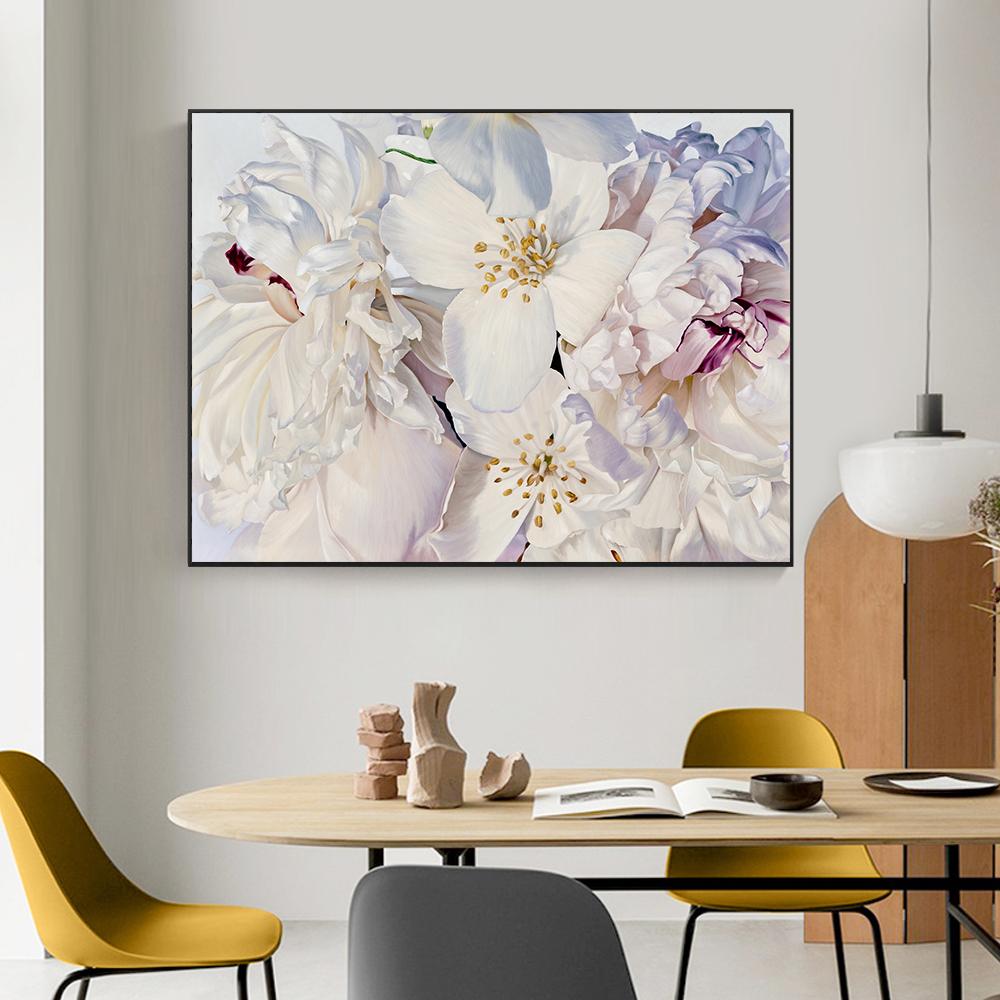 Moderne Wand Kunst Malerei Weiße Blume Poster und Drucke auf Leinwand Nordic Bild Dekoration Für Wohnzimmer Cuadros Wohnkultur