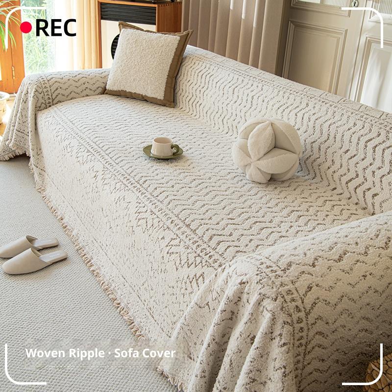 

Thick Knitted Chenille Sofa Cover Waterproof Cat Proof One Piece Design for 2/3/4 Seater Sofa 180x180cm