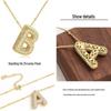 26-Letter Alphabet Pendant Necklace with Copper Clavicle Chain and Micro-Inlaid Zircon