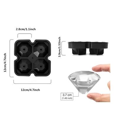 Large Ice Cube Trays Silicone Ice Cube Molds For Freezer With Lid Reusable Whiskey Ice Mold Ball Diamond Ice Mold