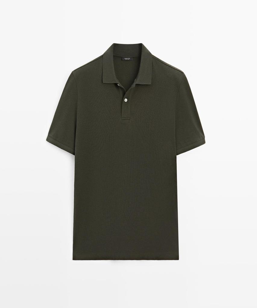 Masimodutti Microtextured Cotton Pique Polo Shirt