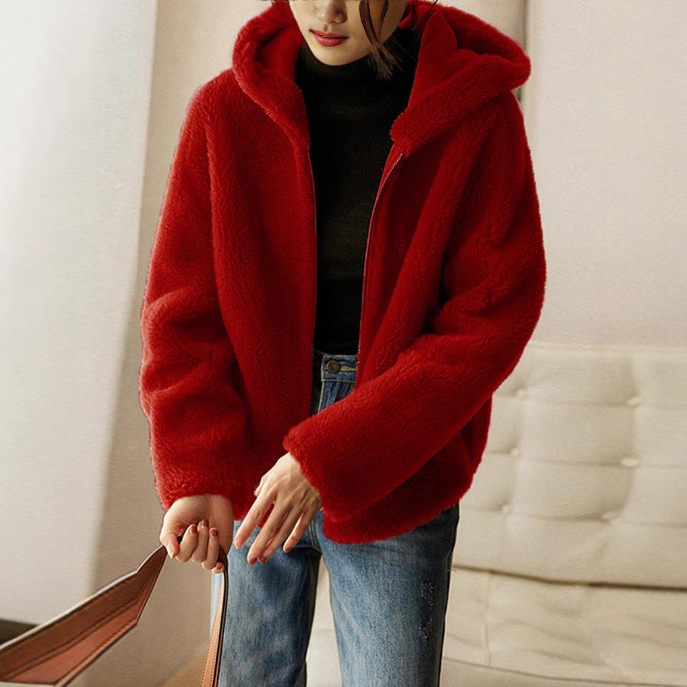 

Women s Casual Hooded Wool & Shearling Winter Coat Large