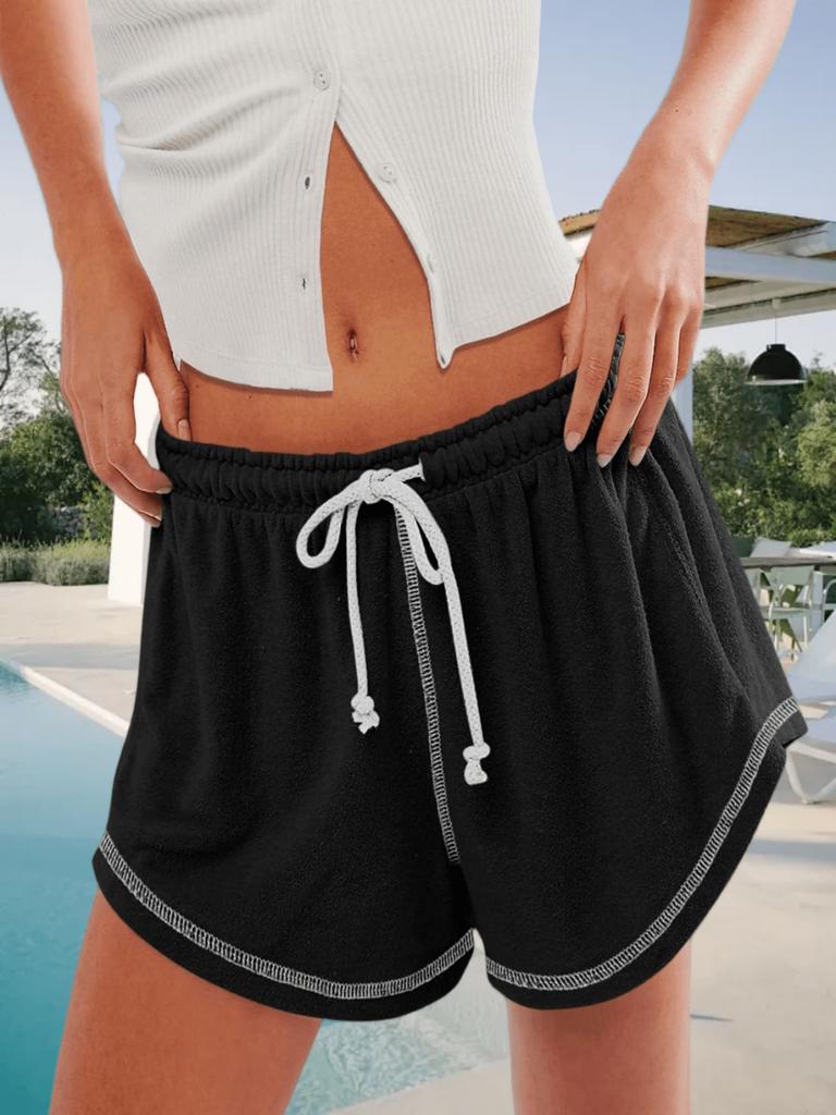 Women's Drawstring Elastic Waist Lounge Shorts Casual Beach Workout Shorts
