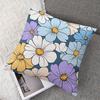 Midnight Daisy Square Jacquard Pillow Cover for Sofa Office Waist Cushion Cover Home Decorative Pillowcase