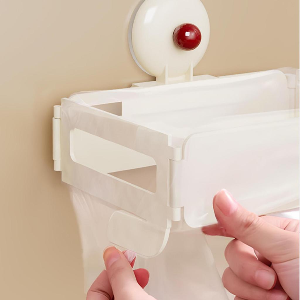 Trash Bag Holder for Cabinet Foldable Garbage Pouch Rack Detachable Wall Mount Trash Bag Holder for Kitchen Laundry Outdoor RV