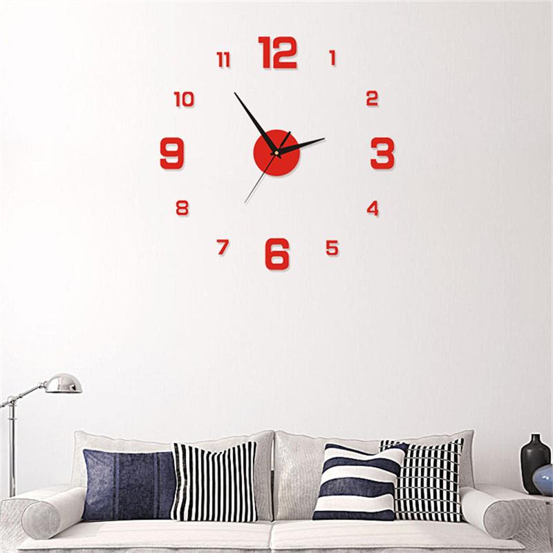 Wall Clock Glow At Night Frameless DIY Stereo Digital Clock for Home Living Room Office Wall Decroation