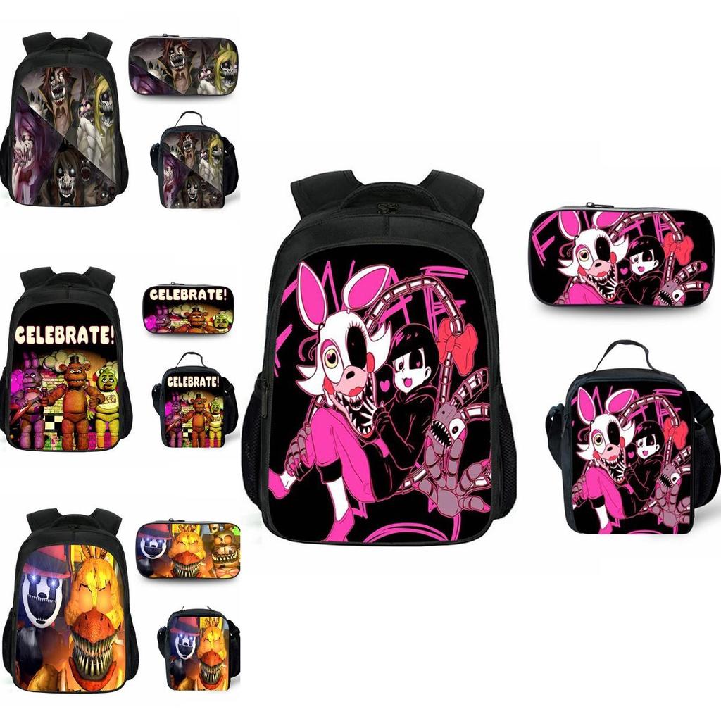 Vibrant Five Nights At Freddys Backpack Set With Lunch Bag And Pencil Case