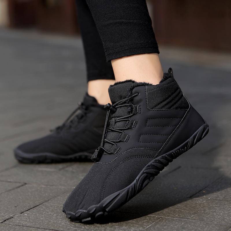

Уличные походные зимние ботинки теплые полувысокие хлопковые ботинки износостойкие и нескользящие с пятью пальцами утолщенные альпинистские хлопковые ботинки 36