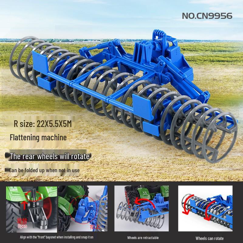 Electric Remote-Control Alloy Tractor & Harvester Toy for Kids