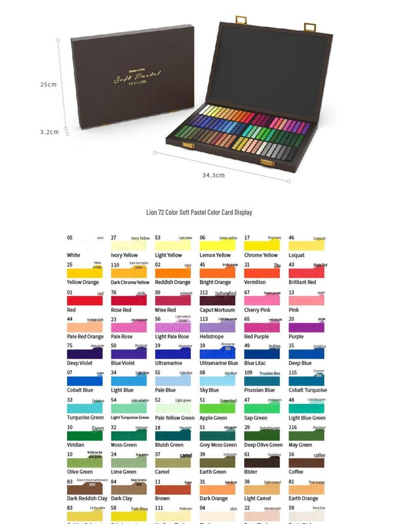 Lion Soft Pastels: Chalk Color Sticks for Drawing, Makeup, and Sketching - Blackboard Crayons.