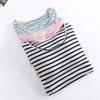 Women's Crew Neck Striped Free Bra Short Sleeve Pajamas Simple Nightdress Casual Loungewear