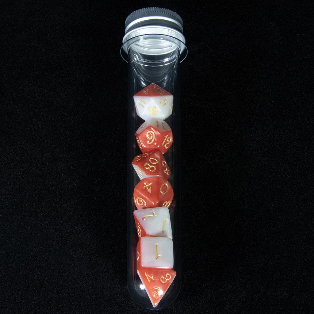 Splic Colors DND Dice 7pcs Polyhedral Game Dice with Tube for DND RPG Game Table Game