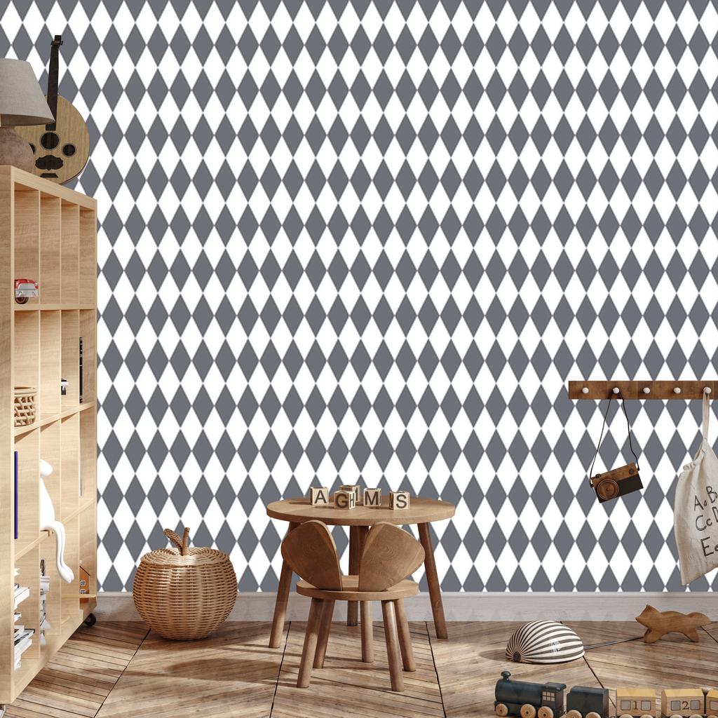 Harlequin Diamonds Wallpaper Gray and Light Gray 50x1000