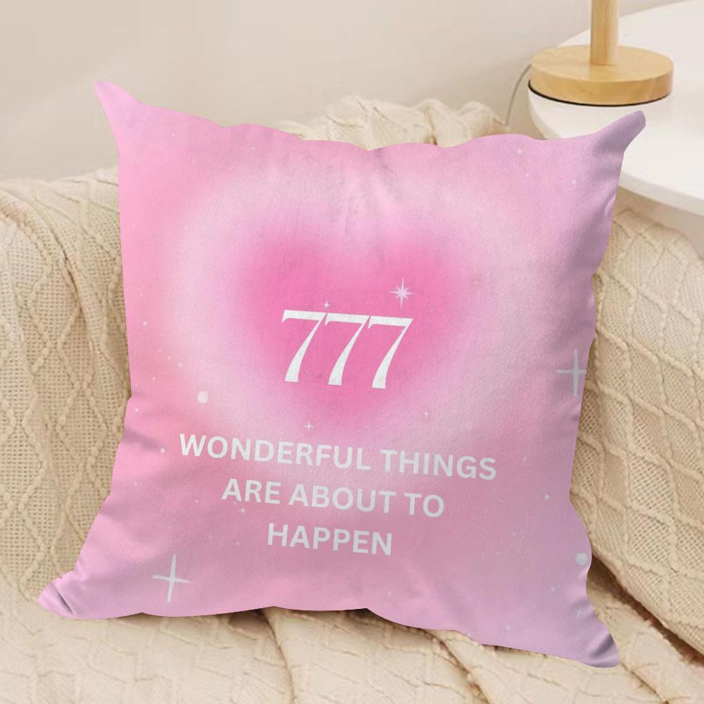 Lucky Numbers Christian Cushion Cover Soft Plush Fabric Double-Sided Printed Sofa Cushion Cover for All Seasons Home Decor Gift