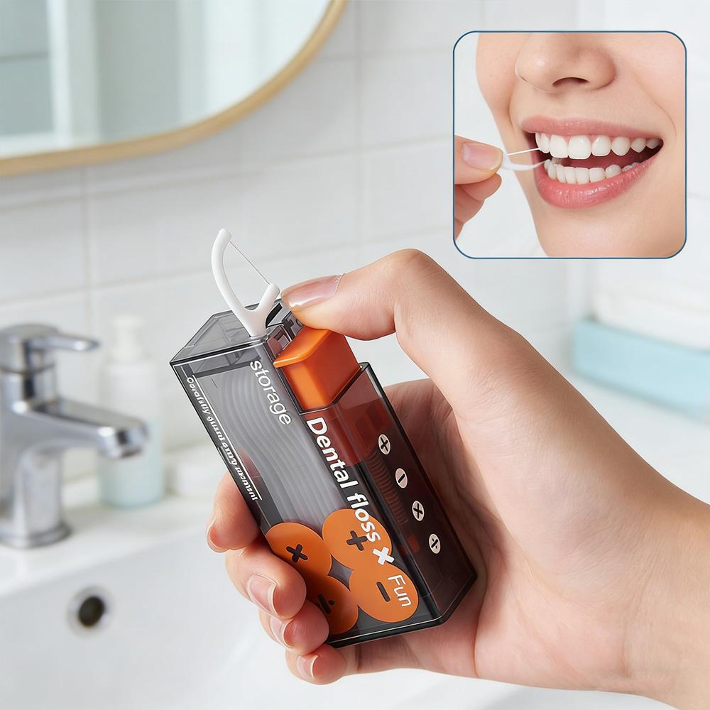 Family Pack Ultra Fine Dental Floss Picks 100/300PCS, Disposable Interdental Cleaners, Reusable Portable Travel Case Included
