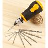 Tragbare Micro Mini kleine Handbohrmaschine + 10 Stück Spiralbohrer Werkzeug 0,8–3,0 mm