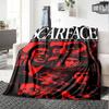 1pc Scarface-Inspired Flannel Blanket - Soft Cozy All-Season Throw for Bedroom, Sofa, Camping, Travel - Perfect Gift for Movie FansB32