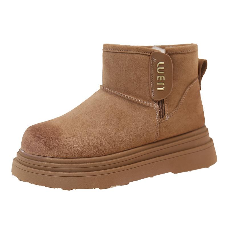Snow boots autumn and winter new women's shoes platform-soled plush Martin boots wool cotton boots sheep cake plush Boken shoes