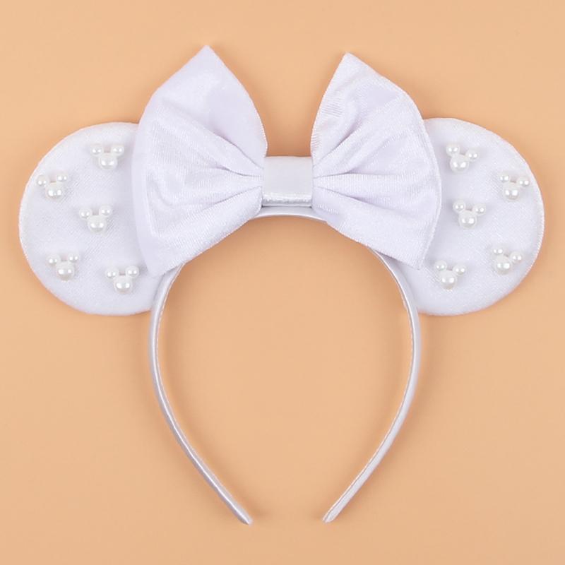 Ny Trendig Musöron Hårband Mickey 3.3" Sammet För Flickor Mjuk Rosett Hårband Halloween Festival Fest Resa DIY Håraccessoarer